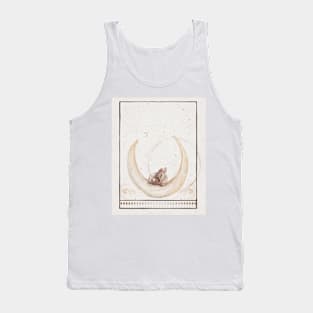 Tarot Card Art- Moon Phase- Fawn on Moon- Witchy Art Tank Top